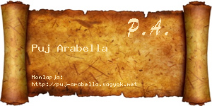 Puj Arabella névjegykártya